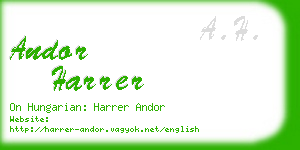 andor harrer business card